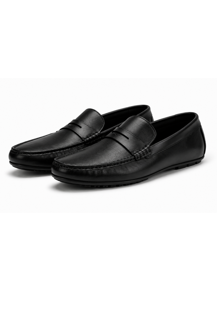 Boy's Signature Black Penny Loafer Shoes