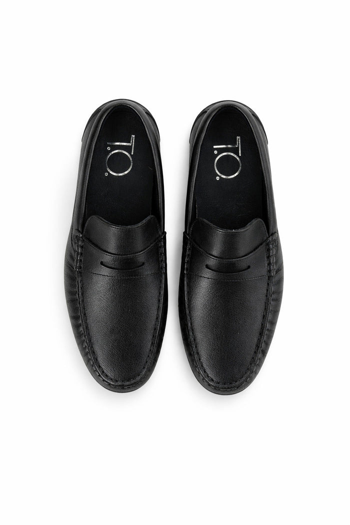 Boy's Signature Black Penny Loafer Shoes