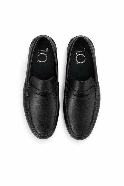 Boy's Signature Black Penny Loafer Shoes