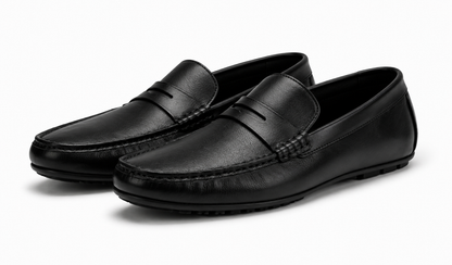 Boy's Signature Black Penny Loafer Shoes
