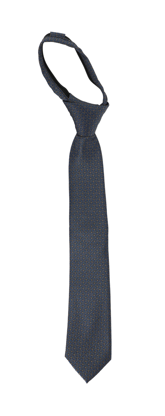 Boys T.O. Collection Textured Zipper Tie Blue/Gold