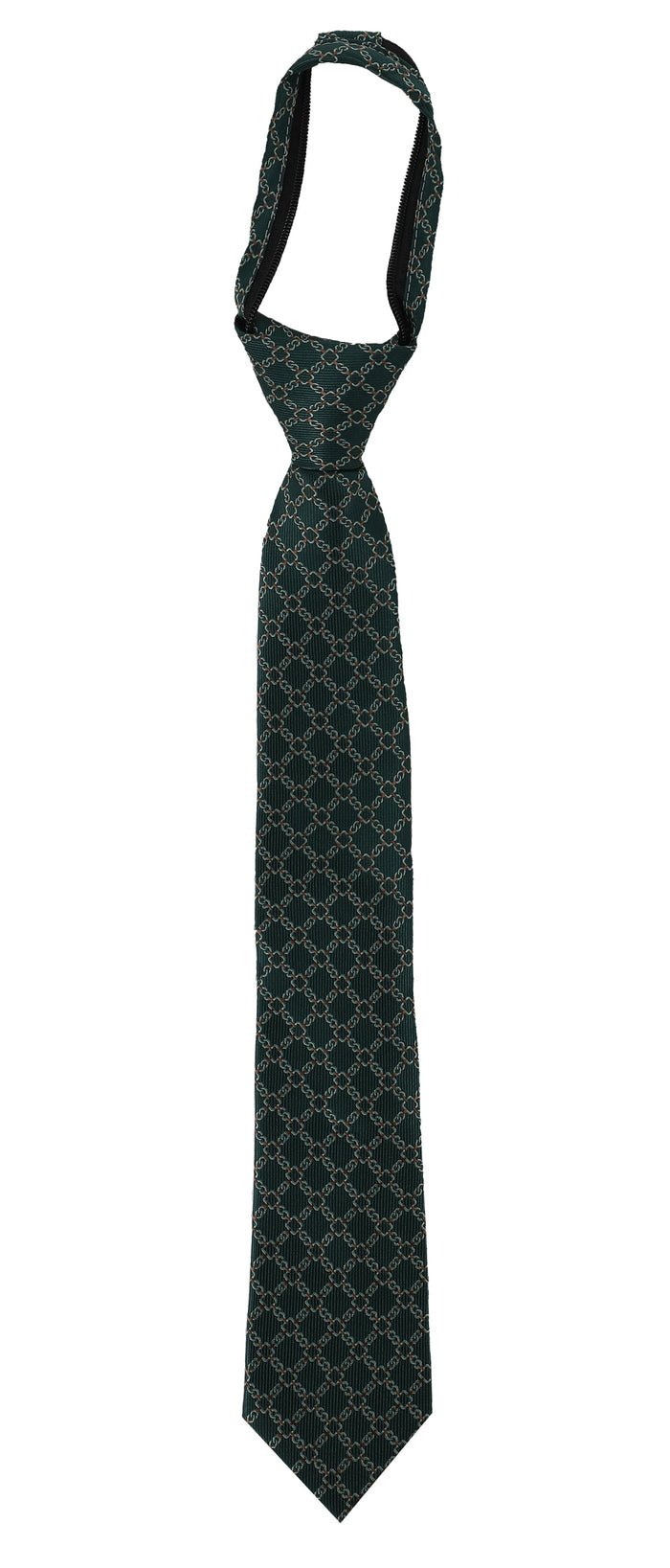 Boys T.O. Collection Textured Zipper Tie Green