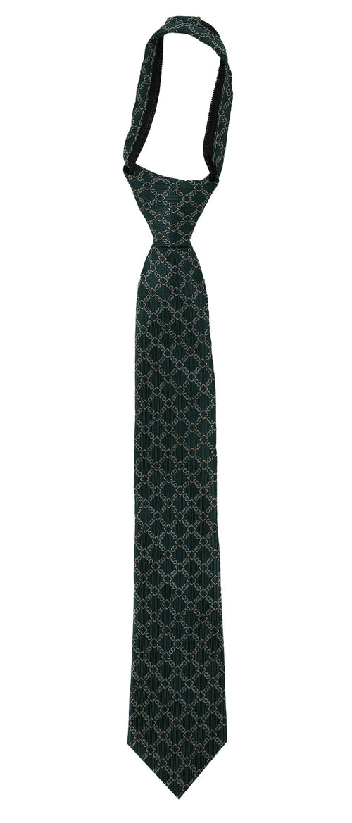 Boys T.O. Collection Textured Zipper Tie Green