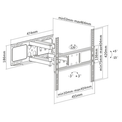 BRATECK 37″-65″ Full Motion TV Wall Mount