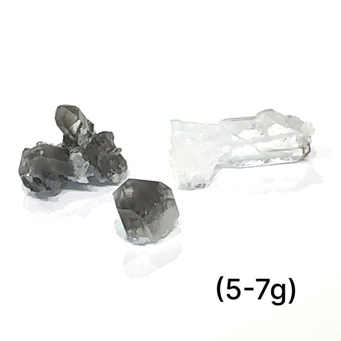 Ethically sourced Brookite in Quartz gemstone for chakra healing and spiritual growth (5-7g)   on a white front overview
