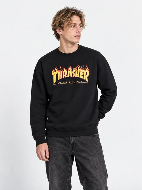 Buzo Thrasher Crew Flame Negro — vista principal