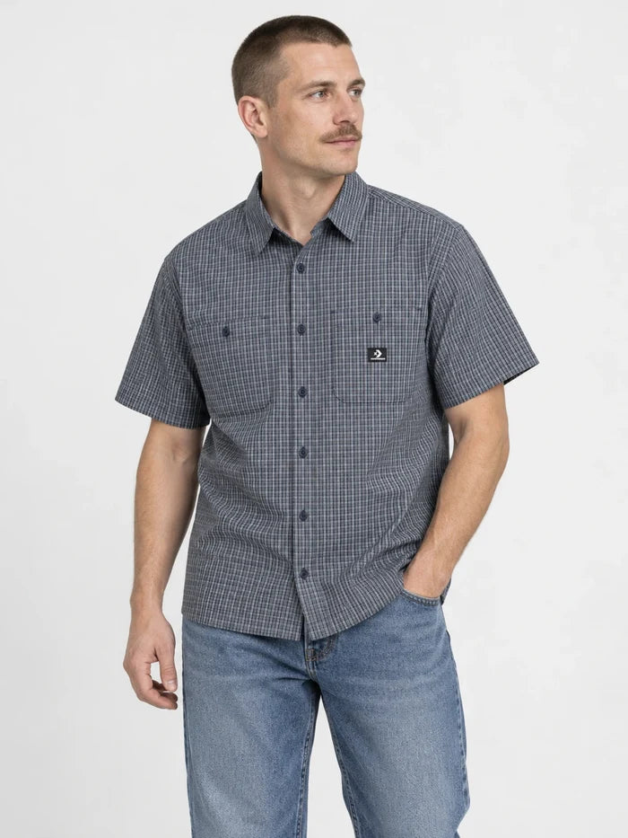 Camisa Converse Plaid Short Sleeve Shark — vista principal