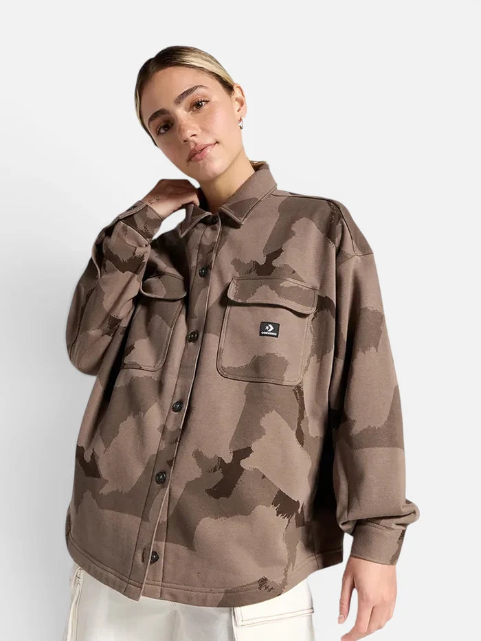Camisa Mujer Converse Camo Shirt Jacket Art