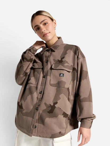 Camisa Mujer Converse Camo Shirt Jacket Art