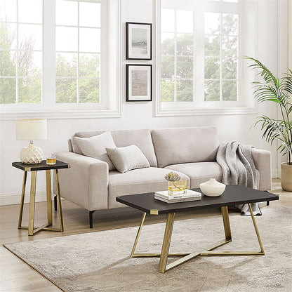 Capri Square End Table - Black Oak, Gold by Criterion™ -Home Living Store - -