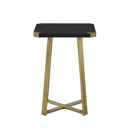 Capri Square End Table - Black Oak, Gold by Criterion™ -Home Living Store - -