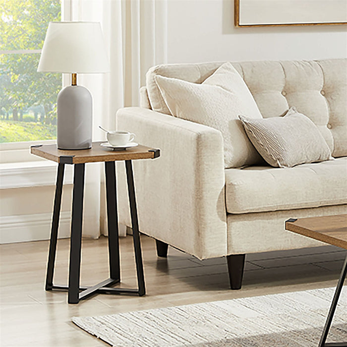 Capri Square End Table - Dark Oak, Black by Criterion™ -Home Living Store - -