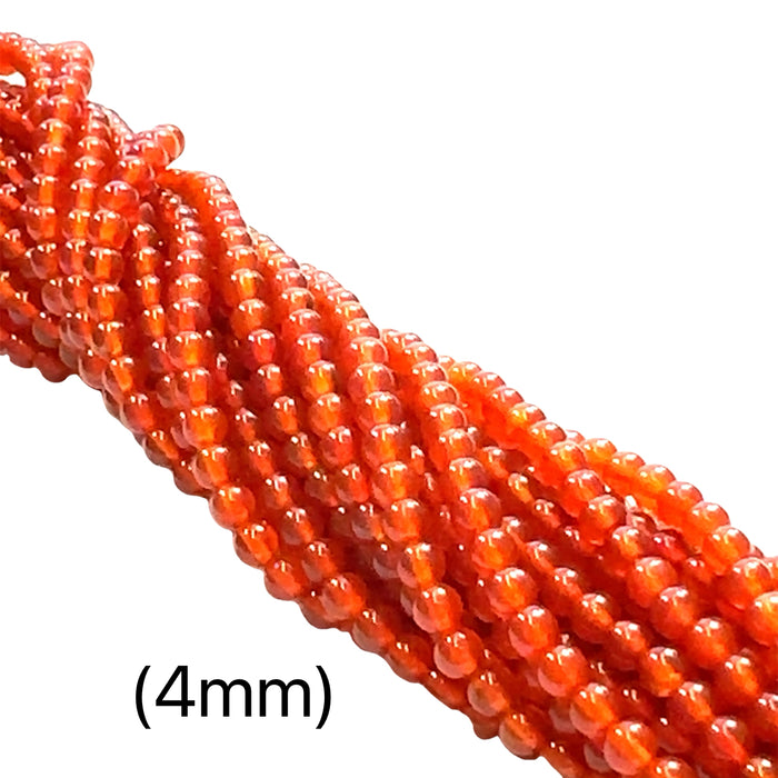 One Carnelian 4mm round 16'' gemstone strand
