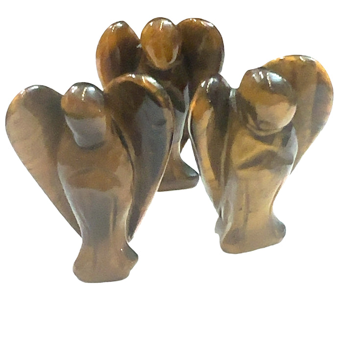One Golden Tiger Eye Angle Gemstone Carving