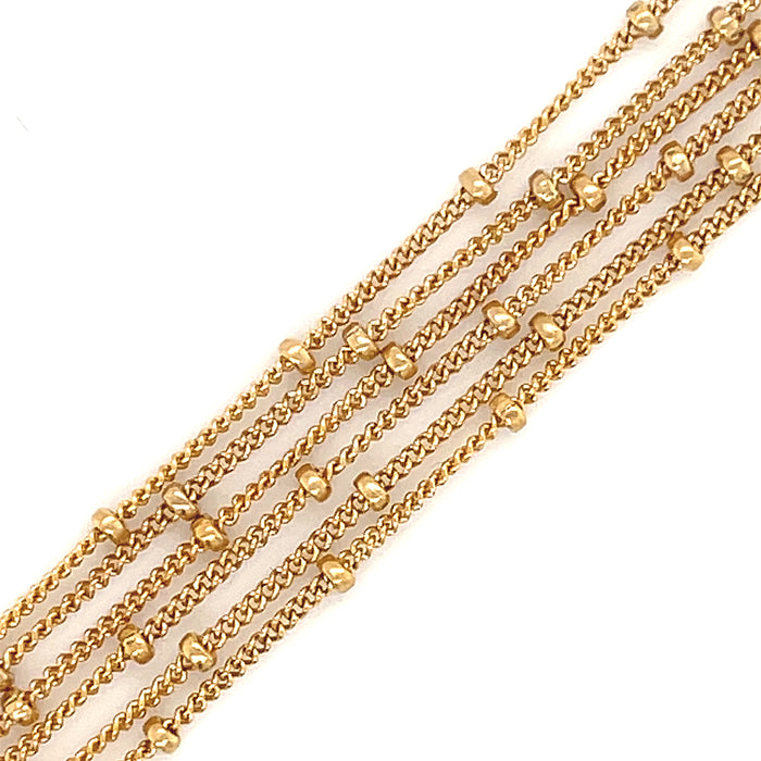 Gold Filled beaded Cable Chain (Gold beads) 1.6mm 18"