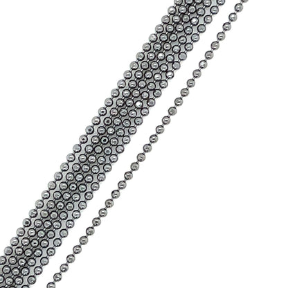 Sterling Silver Black Rhodium Bead Chain 18"