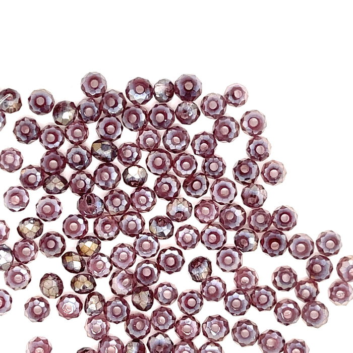 One Chinese Crystals Matte Mauve AB 3mm Rondell  .20oz bag