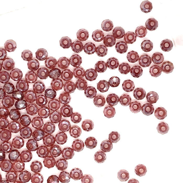 One Chinese Crystals Mauve 3mm Rondell  .20oz bag