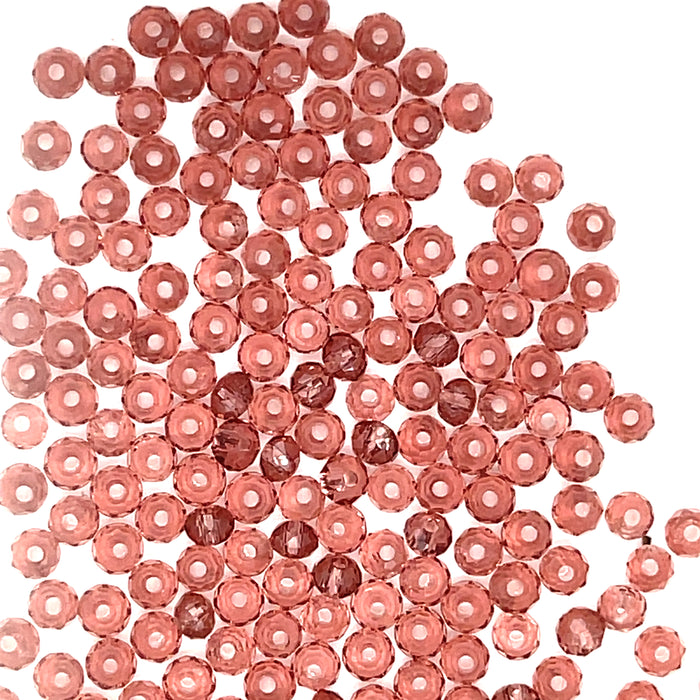 One Chinese Crystals Rose Tan 3mm Rondell  .20oz bag
