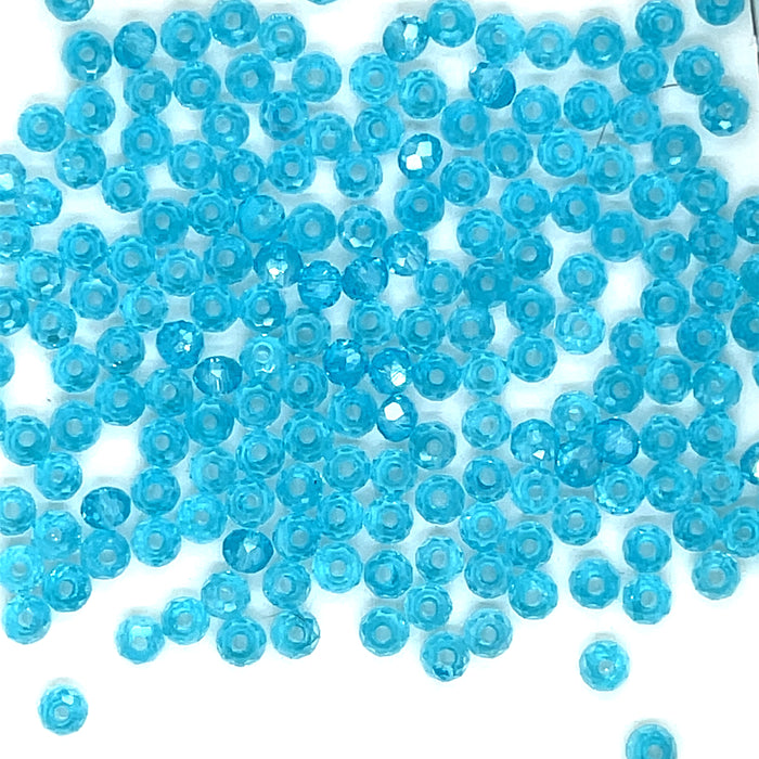 One Chinese Crystals Baby Blue 3mm Rondell  .20oz
