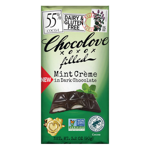 Chocolove Dark Chocolate Mint Creme Candy Bars - 10 Count