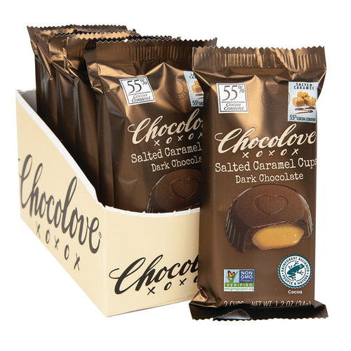 Chocolove Dark Chocolate Salted Caramel Candy Cups - 10 Count