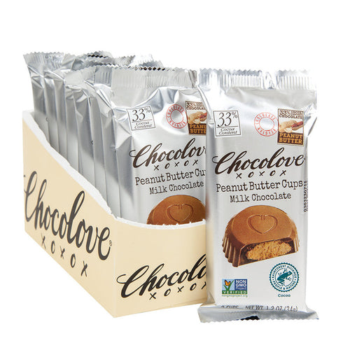 Chocolove Milk Chocolate Peanut Butter Cup Candy - 10 Count