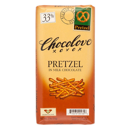 Chocolove Pretzel in Milk Chocolate Candy Bar - 12 Count