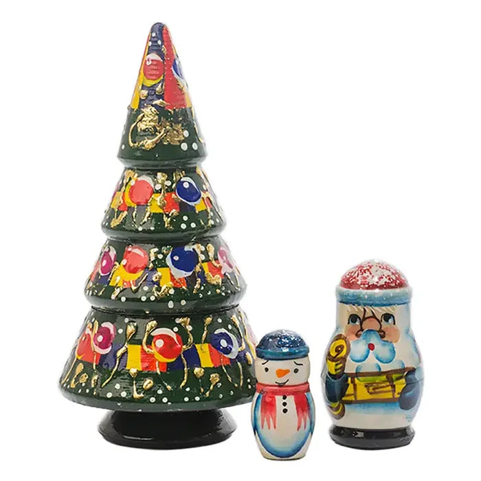 Christmas Tree 3Pc Nesting Doll 5"