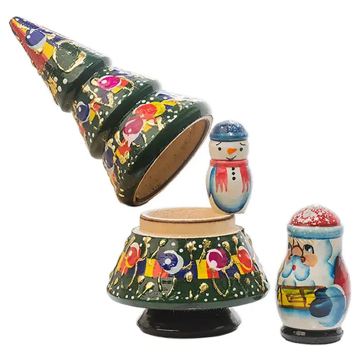 Christmas Tree 3Pc Nesting Doll 5"