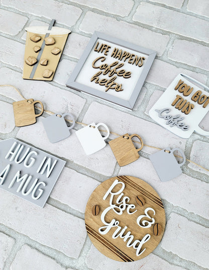 Coffee Tiered Tray Set