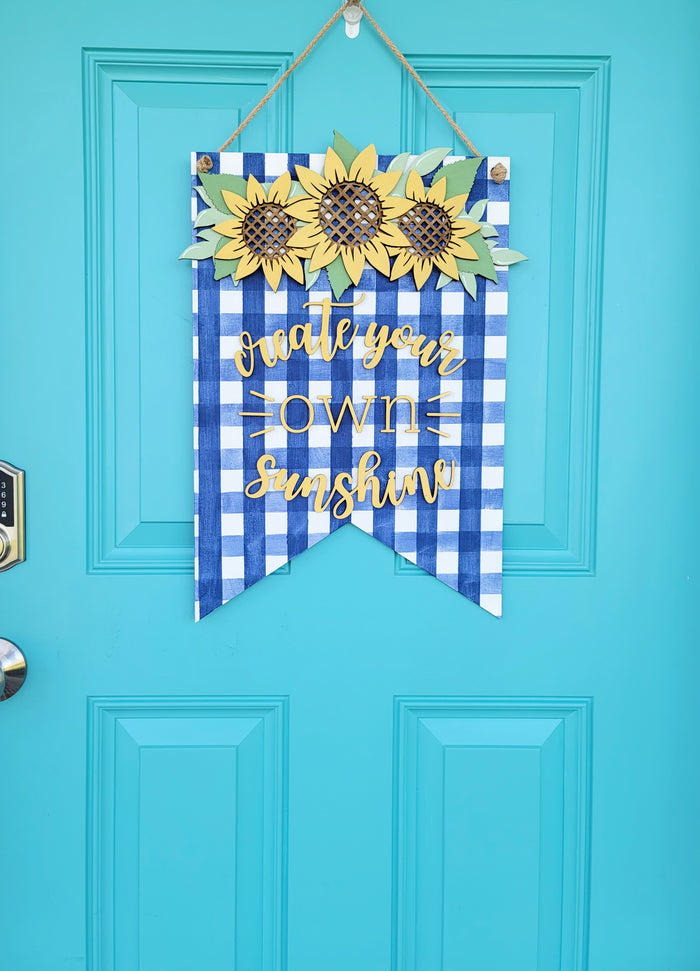 Create Your Own Sunshine Sunflower Door Hanger