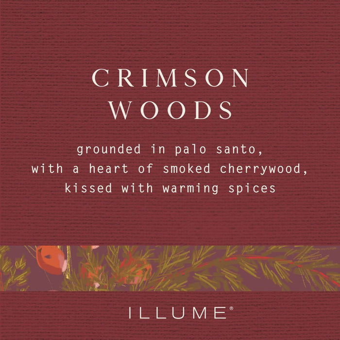Crimson Woods Small Boxed Crackle Glass Candle