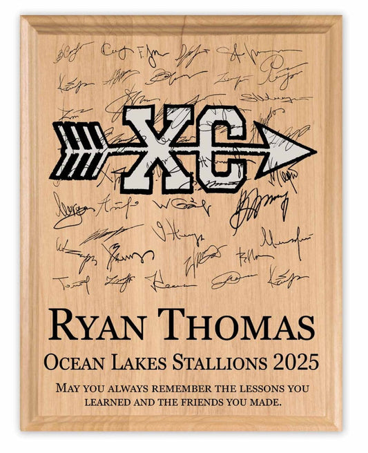 Custom Cross Country Plaque – Personalized Gift for Senior Runners & Coaches, Team Signable XC Award Keepsake – Solid Maple Wood - Broad Bay Personalized Gifts Shipped Fast
