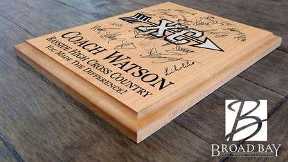 cross country coach plaques