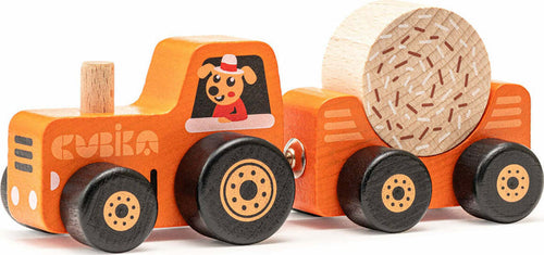Wise Elk/Cubika Wooden Toy - Tractor