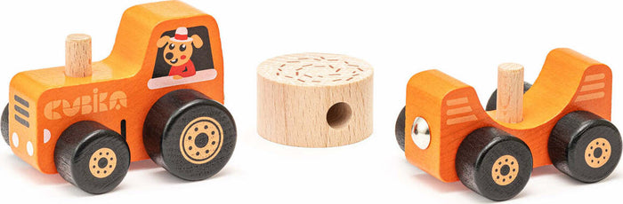 Wise Elk/Cubika Wooden Toy - Tractor