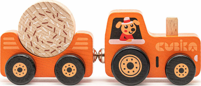 Wise Elk/Cubika Wooden Toy - Tractor