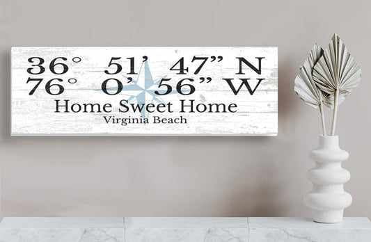GPS Sign For Home Or Special Place Location - 16.5in x 5.5in x .75in - Broad Bay Personalized Gifts Shipped Fast