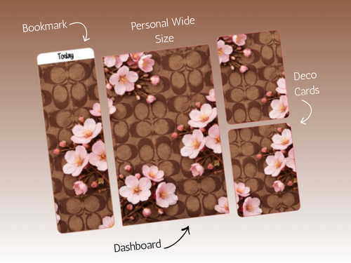 Dash Bundle | Personal Wide | Brown Coach Cherry Blossom