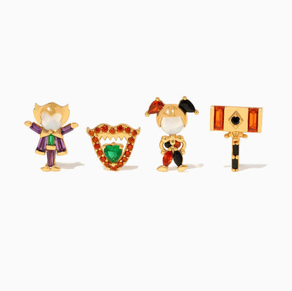 DC The Joker and Harley Quinn Stud Set
