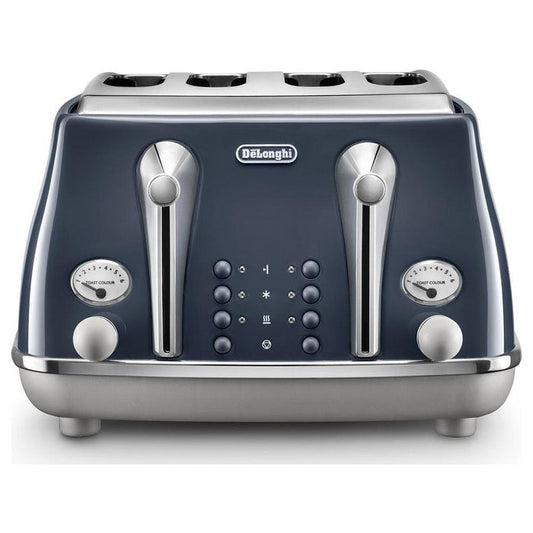 DeLonghi Icona 1800W 4 Slice Toaster - Blue | CTOC4003.BL from DID Electrical - guaranteed Irish, guaranteed quality service. (6890804248764)