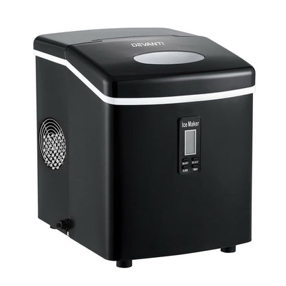 DEVANTI 3.2L Portable Ice Cube Maker Machine Benchtop Counter Black -Home Living Store - -