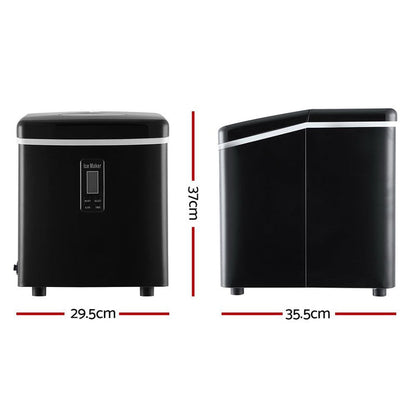 DEVANTI 3.2L Portable Ice Cube Maker Machine Benchtop Counter Black -Home Living Store - -