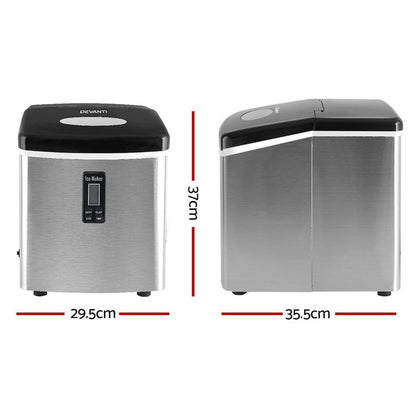 Devanti 3.2L Stainless Steel Portable Ice Cube Maker -Home Living Store - -
