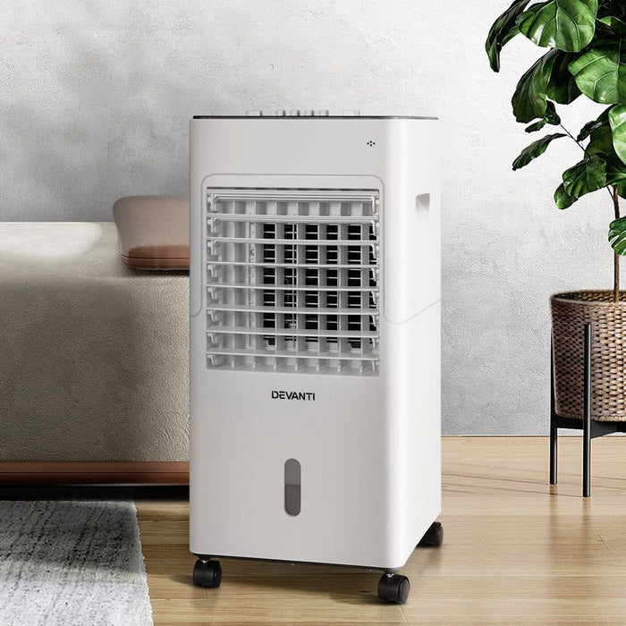Devanti Evaporative Air Cooler Conditioner Portable 6L Cooling Fan Humidifier -Home Living Store - -
