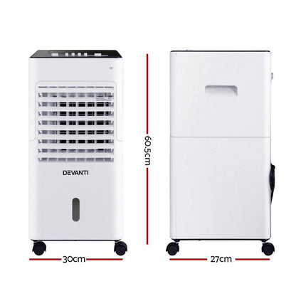 Devanti Evaporative Air Cooler Conditioner Portable 6L Cooling Fan Humidifier -Home Living Store - -