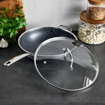 Diamond Bond 12" Wok with Lid and Helper Handle
