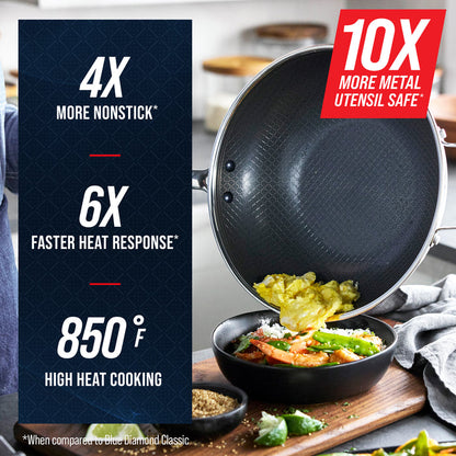 Diamond Bond 12" Wok with Lid and Helper Handle