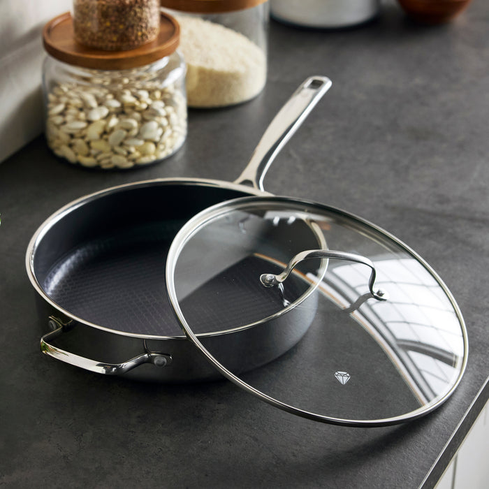 Diamond Bond 4-Quart Sauté Pan with Lid and Helper Handle
